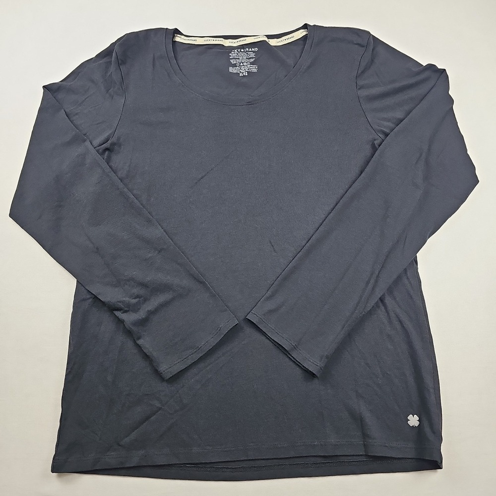 Women's Lucky Brand Black  Crewneck  Sleeve Tee Size XL